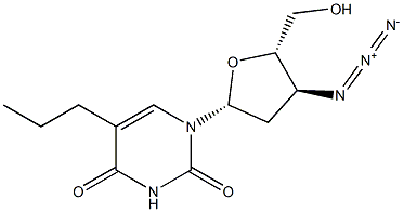 5-Propyl-3'-azido-2',3'-dideoxyuridine Struktur