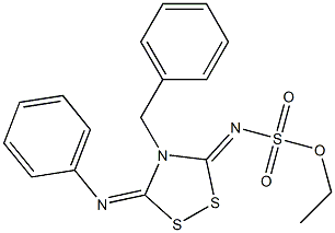 3-Phenylimino-4-benzyl-5-ethoxysulfonylimino-1,2,4-dithiazolidine Struktur