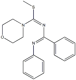 1,2-Diphenyl-4-morpholino-4-(methylthio)-1,3-diaza-1,3-butadiene Struktur