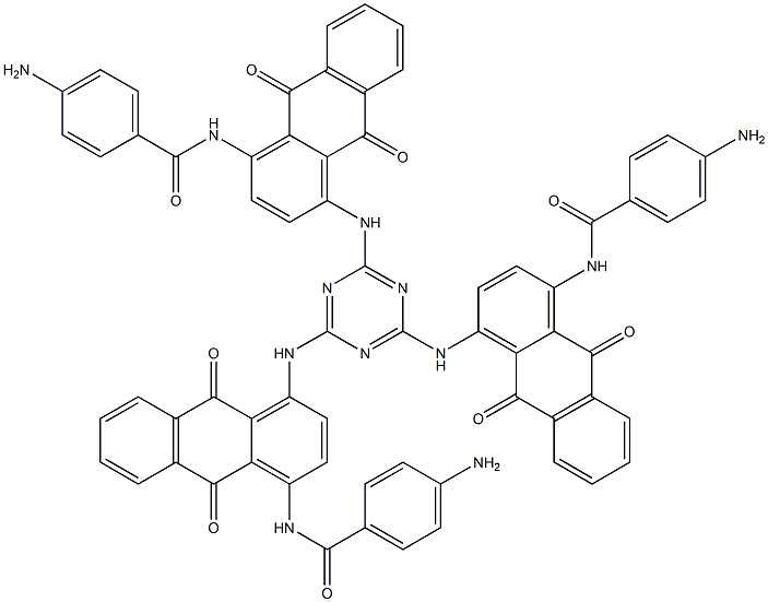 2,4,6-Tris[4-[(p-aminobenzoyl)amino]-9,10-dihydro-9,10-dioxoanthracen-1-ylamino]-1,3,5-triazine Struktur