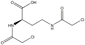 [R,(+)]-2,4-Bis(2-chloroacetylamino)butyric acid Struktur