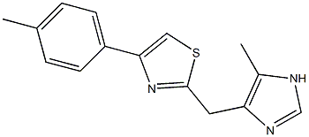 4-(4-Methylphenyl)-2-(5-methyl-1H-imidazol-4-ylmethyl)thiazole Struktur