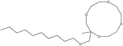 2-Methyl-2-[decyloxymethyl]-1,4,7,10-tetraoxacyclododecane Struktur