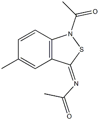 5-Methyl-1-acetyl-3(1H)-acetylimino-2,1-benzisothiazole Struktur