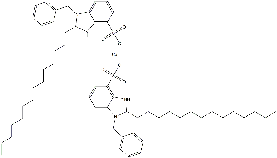 Bis(1-benzyl-2,3-dihydro-2-tetradecyl-1H-benzimidazole-4-sulfonic acid)calcium salt Struktur