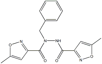 1,2-Bis(5-methylisoxazol-3-ylcarbonyl)-2-benzylhydrazine Struktur