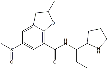 2,3-Dihydro-2-methyl-5-(methylsulfinyl)-N-[1-ethyl-2-pyrrolidinylmethyl]benzofuran-7-carboxamide Struktur