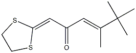 4,5,5-Trimethyl-1-(1,3-dithiolan-2-ylidene)-3-hexen-2-one Struktur