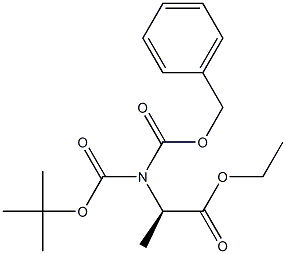 N-(Benzyloxycarbonyl)-N-(tert-butoxycarbonyl)-D-alanine ethyl ester Struktur