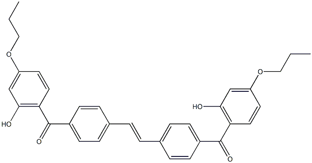 6,6'-[(Ethene-1,2-diyl)bis(4,1-phenylenecarbonyl)]bis(3-propoxyphenol) Struktur