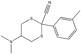 5-(Dimethylamino)-2-[3-methylphenyl]-1,3-dithiane-2-carbonitrile Struktur