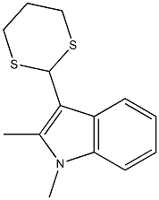 1,2-Dimethyl-3-(1,3-dithian-2-yl)-1H-indole Struktur