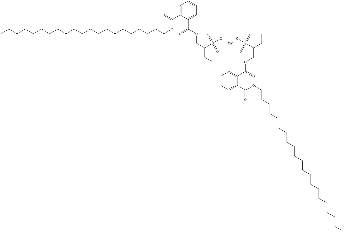 Bis[1-[(2-henicosyloxycarbonylphenyl)carbonyloxy]butane-2-sulfonic acid]calcium salt Struktur