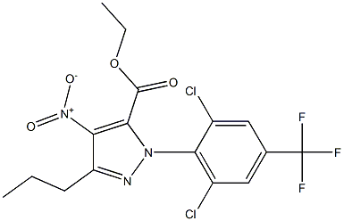 1-[2,6-DICHLORO-4-(TRIFLUOROMETHYL)PHENYL]-4-NITRO-3-PROPYL-1H-PYRAZOLE-5-CARBOXYLIC ACID ETHYL ESTER Struktur