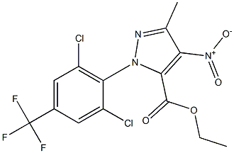 1-[2,6-DICHLORO-4-(TRIFLUOROMETHYL)PHENYL]-3-METHYL-4-NITRO-1H-PYRAZOLE-5-CARBOXYLIC ACID ETHYL ESTER Struktur