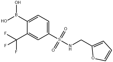 4-(N-(Furan-2-ylmethyl)sulfamoyl)-2-trifluoromethylphenylboronic acid Struktur