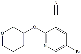 5-bromo-2-(tetrahydro-2H-pyran-3-yloxy)pyridine-3-carbonitrile Struktur