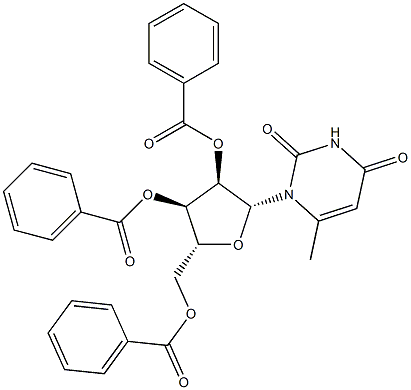 2',3',5'-Tri-O-benzoyl-6-methyluridine Struktur