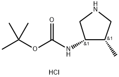 tert-Butyl ((3S,4S)-4-methylpyrrolidin-3-yl)carbamate hydrochloride Struktur