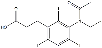 2,4,6-triiodo-3-N-ethylacetylaminophenylpropionic acid Struktur