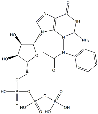 3-acetylanilido-guanosine triphosphate Struktur