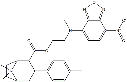 8-methyl-3-(4-methylphenyl)tropane--2-carboxylic acid N-methyl-N-(4-nitrobenzo-2-oxa-1,3-diazol-7-yl)ethanolamine ester Struktur