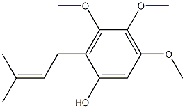 2-(3-methyl-2-butenyl)-3,4,5-trimethoxyphenol Struktur