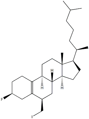 3 beta-fluoro-6 beta-iodomethyl-19-norcholest-5(10)ene Struktur