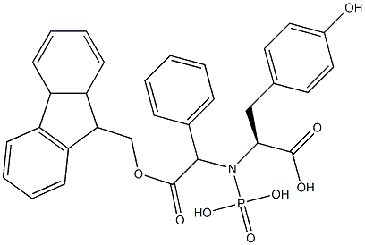 N(alpha)-fluorenylmethyloxycarbonyl-monobenzyl phosphonotyrosine Struktur