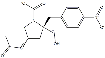 4-NITROBENZYL(2S,4S)-4-ACETYLSULFANYL-2-HYDROXYMETHYLPYRROLIDINE-1-CARBOXYLATE Struktur