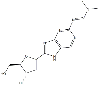 2-(DIMETHYLAMINOMETHYLIDENE)AMINO-9-(BETA-D-2-DEOXYRIBOFURANOSYL)PURINE Struktur