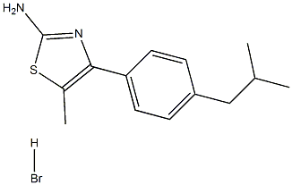 2-AMINO-4-(4-ISOBUTYLPHENYL)-5-METHYLTHIAZOLE HYDROBROMIDE Struktur