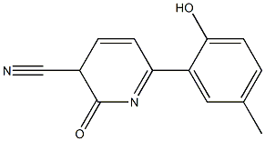 2,3-dihydro-6-(2-hydroxy-5-methylphenyl)-2-oxopyridine-3-carbonitrile Struktur