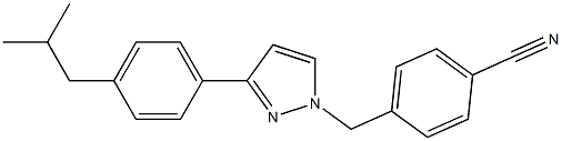 4-((3-(4-isobutylphenyl)-1H-pyrazol-1-yl)methyl)benzonitrile Struktur