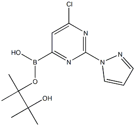 2-(1H-PYRAZOL-1-YL)-6-CHLOROPYRIMIDINE-4-BORONIC ACID PINACOL ESTER Struktur