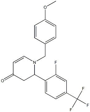 2-[2-FLUORO-4-(TRIFLUOROMETHYL)PHENYL]-1-(4-METHOXYBENZYL)-2,3-DIHYDROPYRIDIN-4(1H)-ONE Struktur