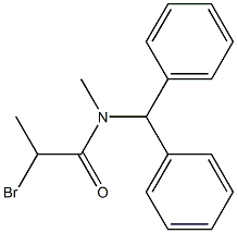 2-BROMO-N-(DIPHENYLMETHYL)-N-METHYLPROPANAMIDE Struktur