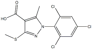 5-METHYL-3-(METHYLTHIO)-1-(2,4,6-TRICHLOROPHENYL)-1H-PYRAZOLE-4-CARBOXYLIC ACID Struktur