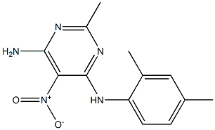 N-(2,4-DIMETHYLPHENYL)-2-METHYL-5-NITROPYRIMIDINE-4,6-DIAMINE Struktur