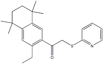 1-(3-ethyl-5,5,8,8-tetramethyl-5,6,7,8-tetrahydronaphthalen-2-yl)-2-(2-pyridylthio)ethan-1-one Struktur