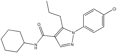 N4-cyclohexyl-1-(4-chlorophenyl)-5-propyl-1H-pyrazole-4-carboxamide Struktur