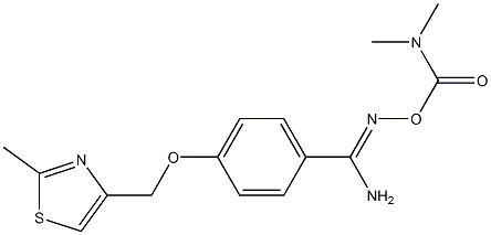 N'-{[(dimethylamino)carbonyl]oxy}-4-[(2-methyl-1,3-thiazol-4-yl)methoxy]benzenecarboximidamide Struktur