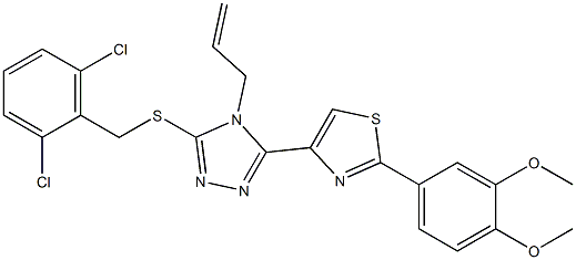 4-allyl-3-[(2,6-dichlorobenzyl)sulfanyl]-5-[2-(3,4-dimethoxyphenyl)-1,3-thiazol-4-yl]-4H-1,2,4-triazole Struktur