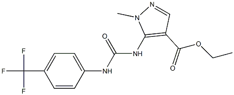 ethyl 1-methyl-5-({[4-(trifluoromethyl)anilino]carbonyl}amino)-1H-pyrazole-4-carboxylate Struktur