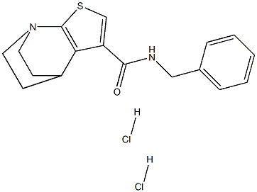 N-benzyl-3-thia-1-azatricyclo[5.2.2.0~2,6~]undeca-2(6),4-diene-5-carboxamide dihydrachloride Struktur