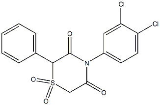 4-(3,4-dichlorophenyl)-2-phenyl-1lambda~6~,4-thiazinane-1,1,3,5-tetraone Struktur