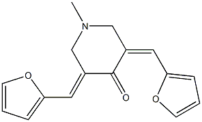 3,5-di(2-furylmethylidene)-1-methylpiperidin-4-one Struktur