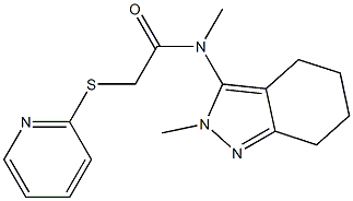 N1-methyl-N1-(2-methyl-4,5,6,7-tetrahydro-2H-indazol-3-yl)-2-(2-pyridylthio)acetamide Struktur