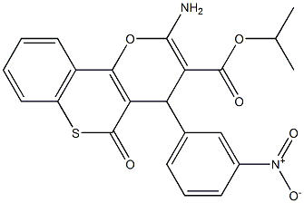 isopropyl 2-amino-4-(3-nitrophenyl)-5-oxo-4H,5H-thiochromeno[4,3-b]pyran-3-carboxylate Struktur