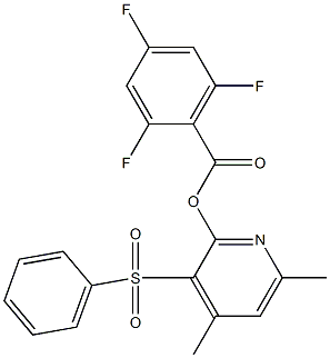 4,6-dimethyl-3-(phenylsulfonyl)-2-pyridinyl 2,4,6-trifluorobenzenecarboxylate Struktur